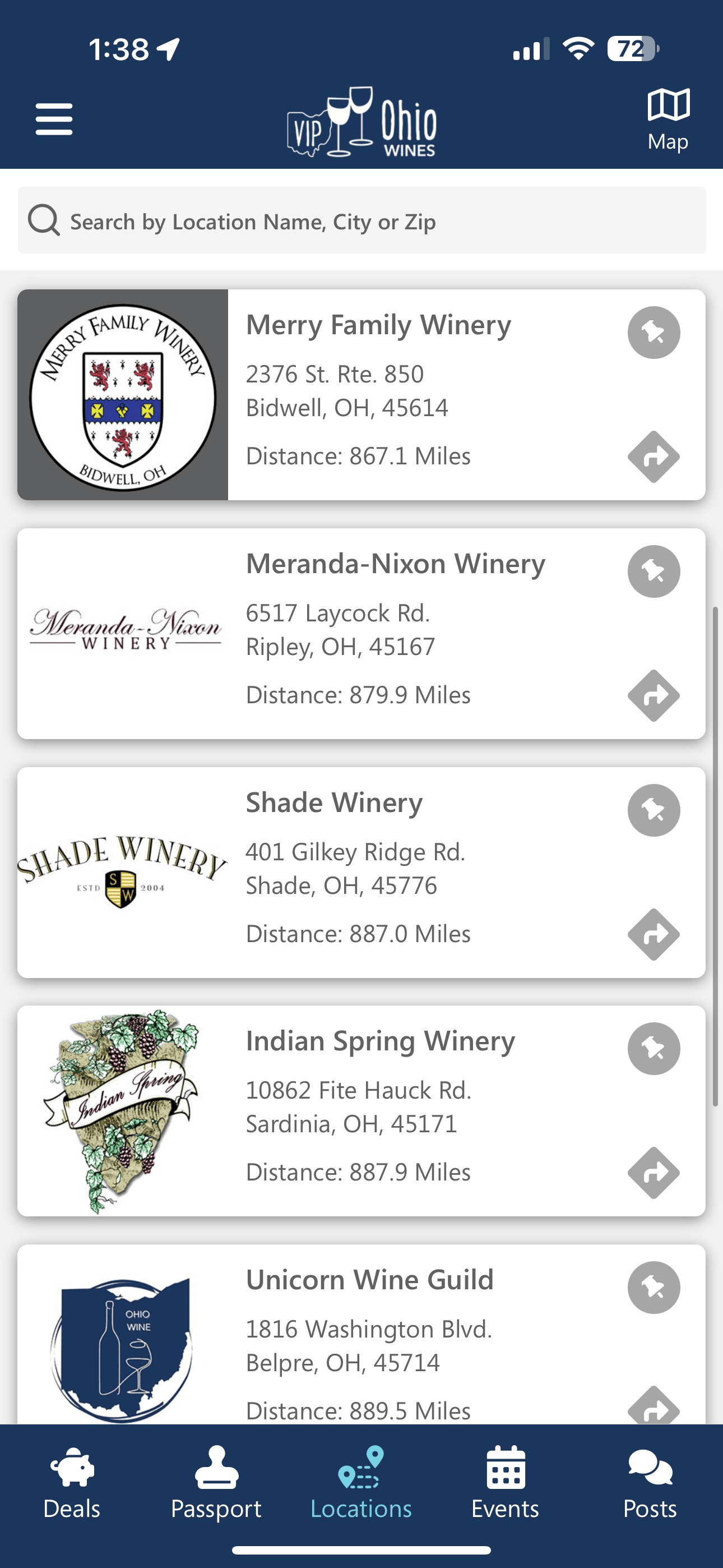 Ohio Wine Home Screen